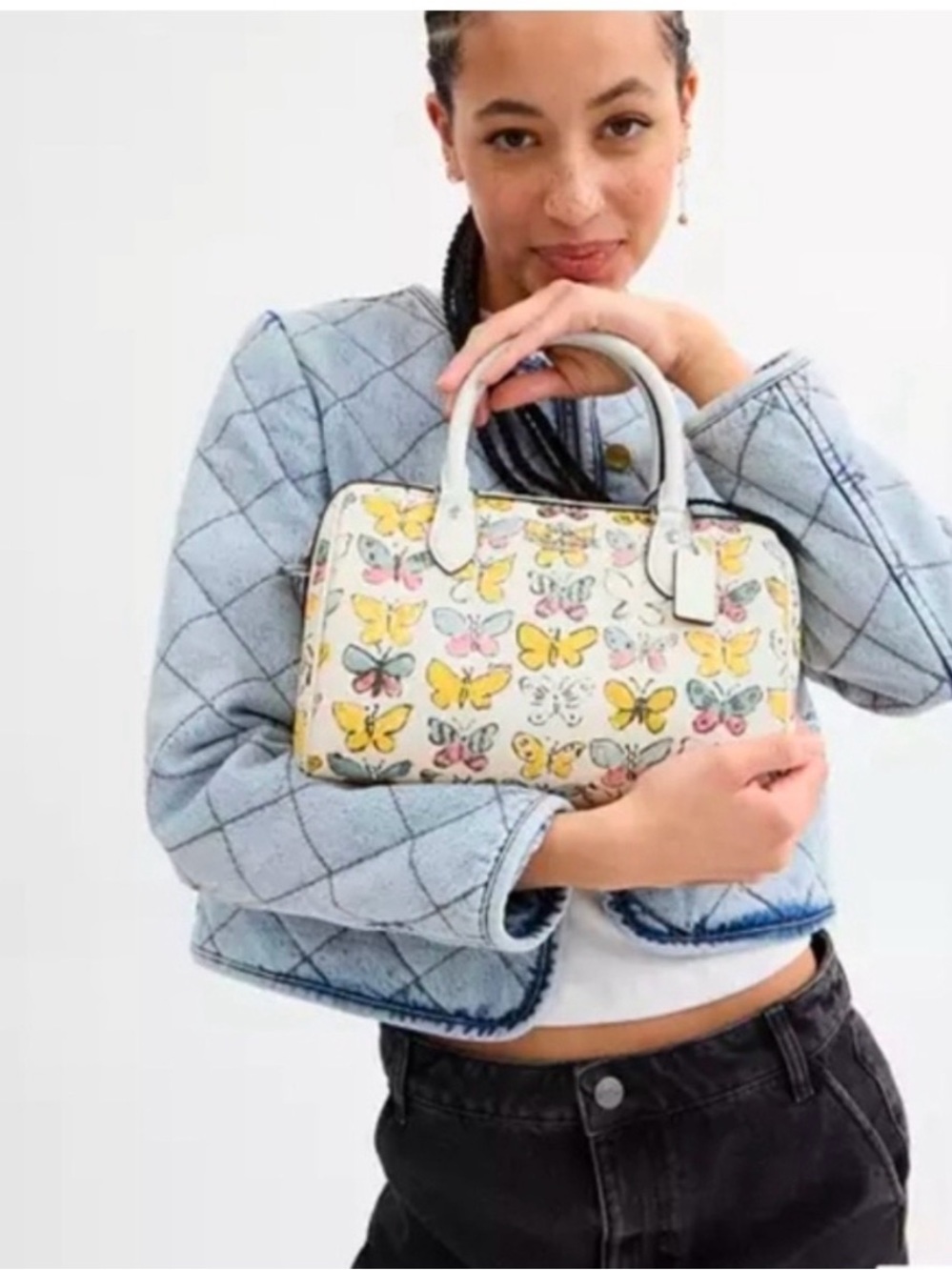 COACH Rowan Satchel Bag With Butterfly Print & matching wallet Set - Picture 16 of 16